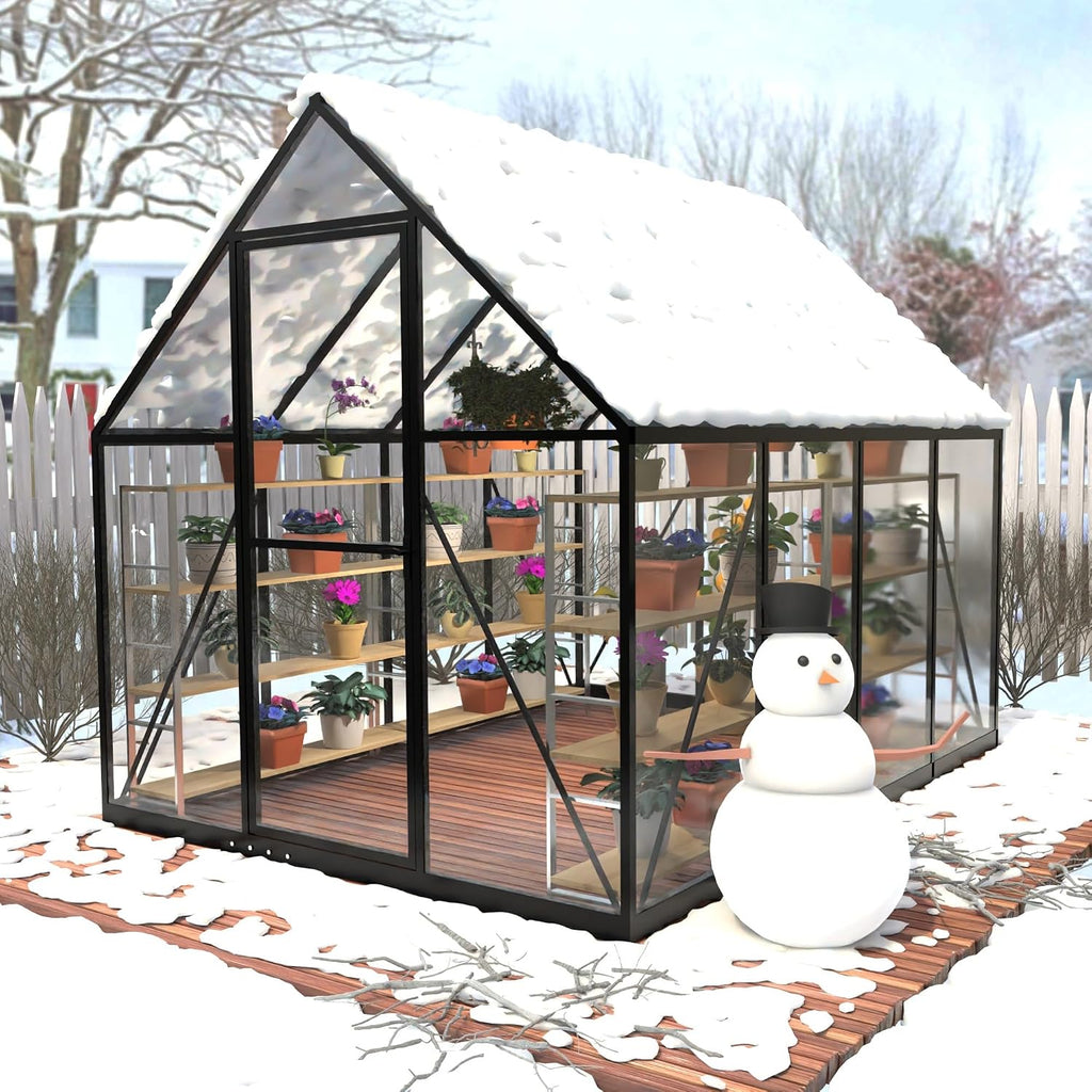 Exroo Aluminum Polycarbonate Walk-In Greenhouse (Multiple Sizes)