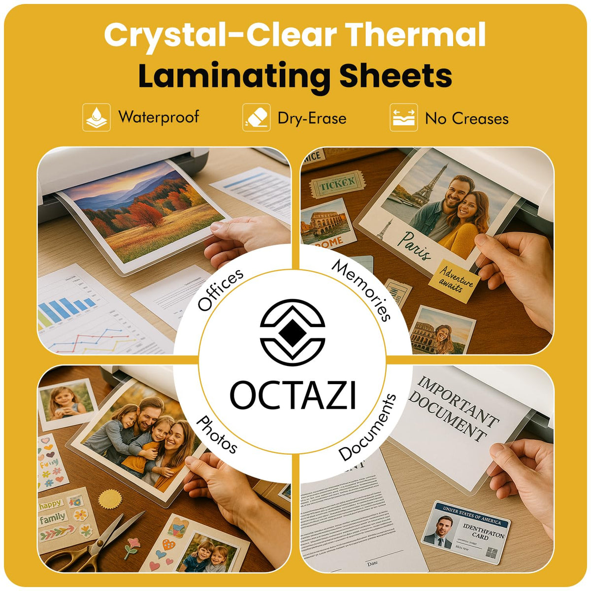 OCTAZI: Letter Size Thermal Laminating Sheets (3 Mil, 100-Count)