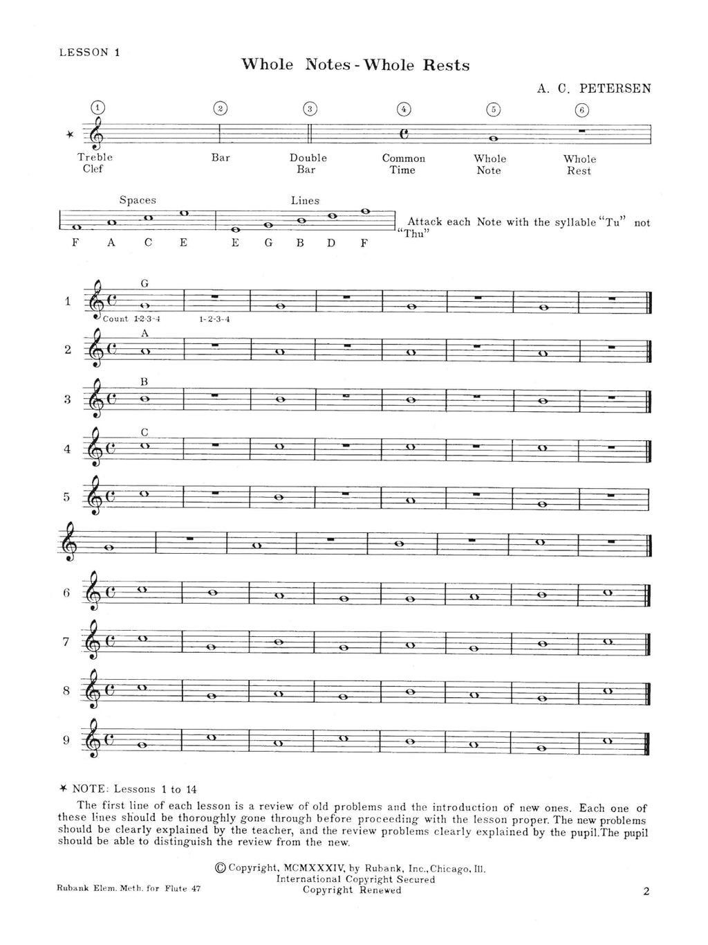 Rubank: Elementary Method for Flute or Piccolo (Beginner Level)
