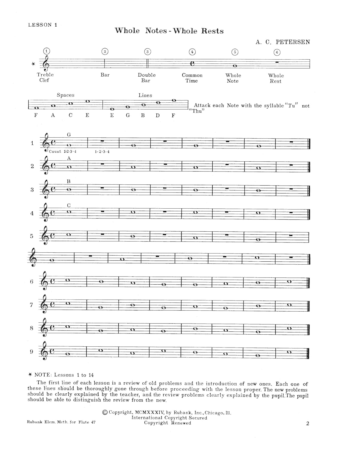 Rubank: Elementary Method for Flute or Piccolo (Beginner Level)