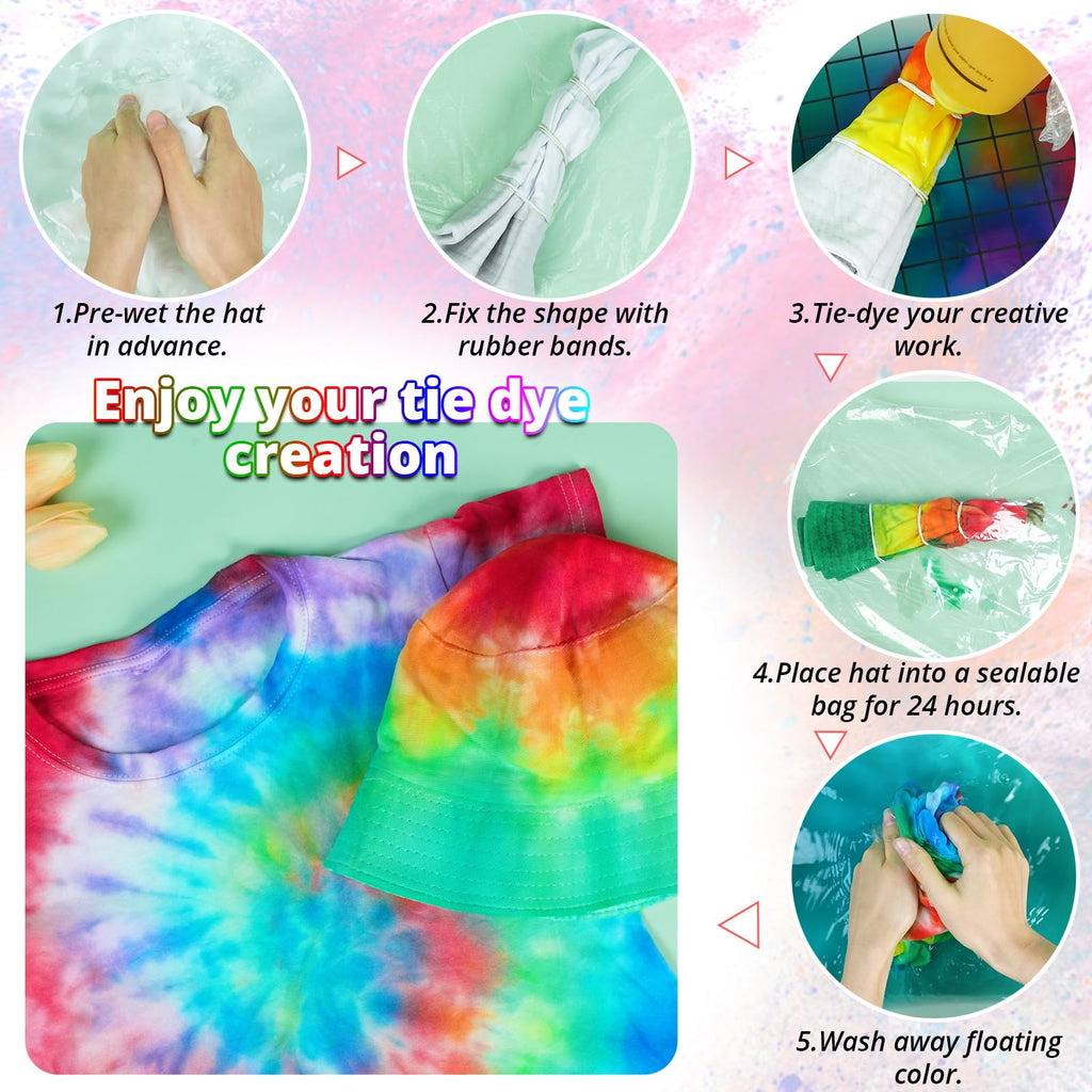 HTVRONT Tie Dye Kit, 32 Vibrant Vivid Permanent Colors, Just Add Water