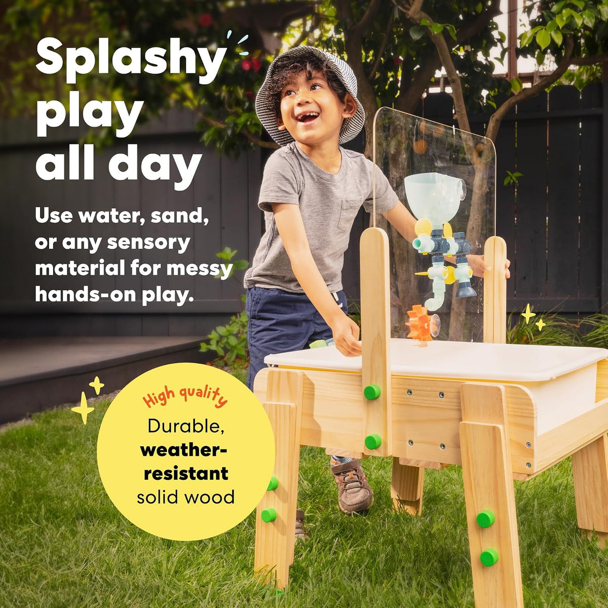 KiwiCo Water Activity Table for Toddlers - Wooden Sensory Play Ages 3+