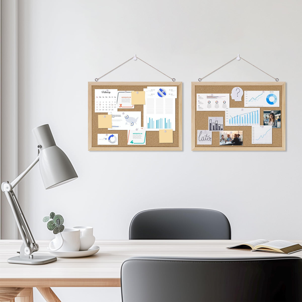 DAHAPYBOO Framed Cork Bulletin Board