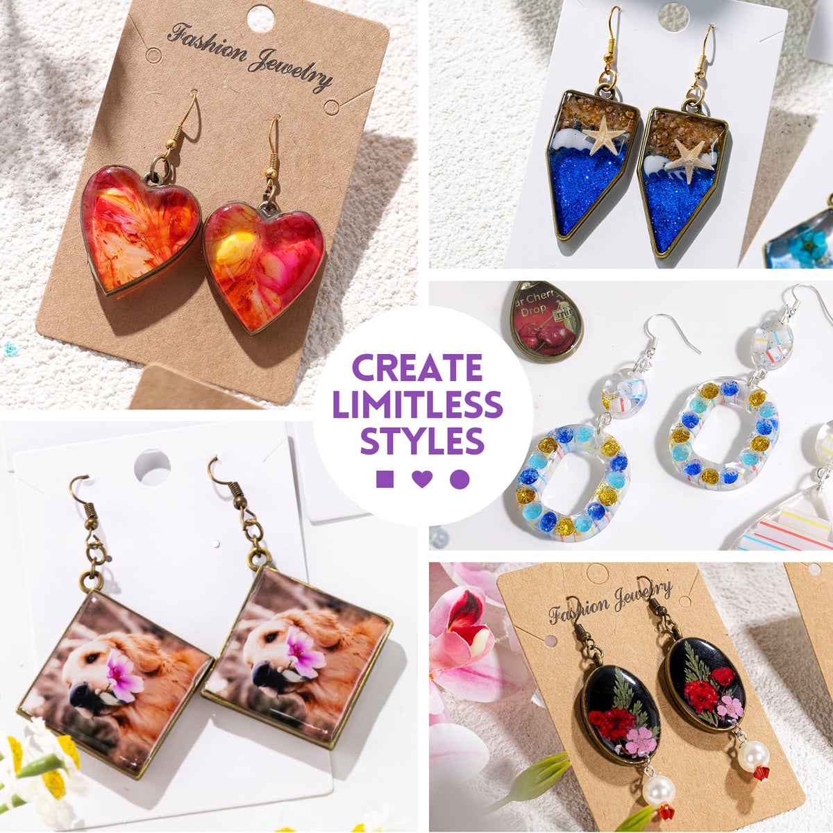 LET'S RESIN 12-Color UV Resin, 73Pcs Keychain Making Kit for Beginners