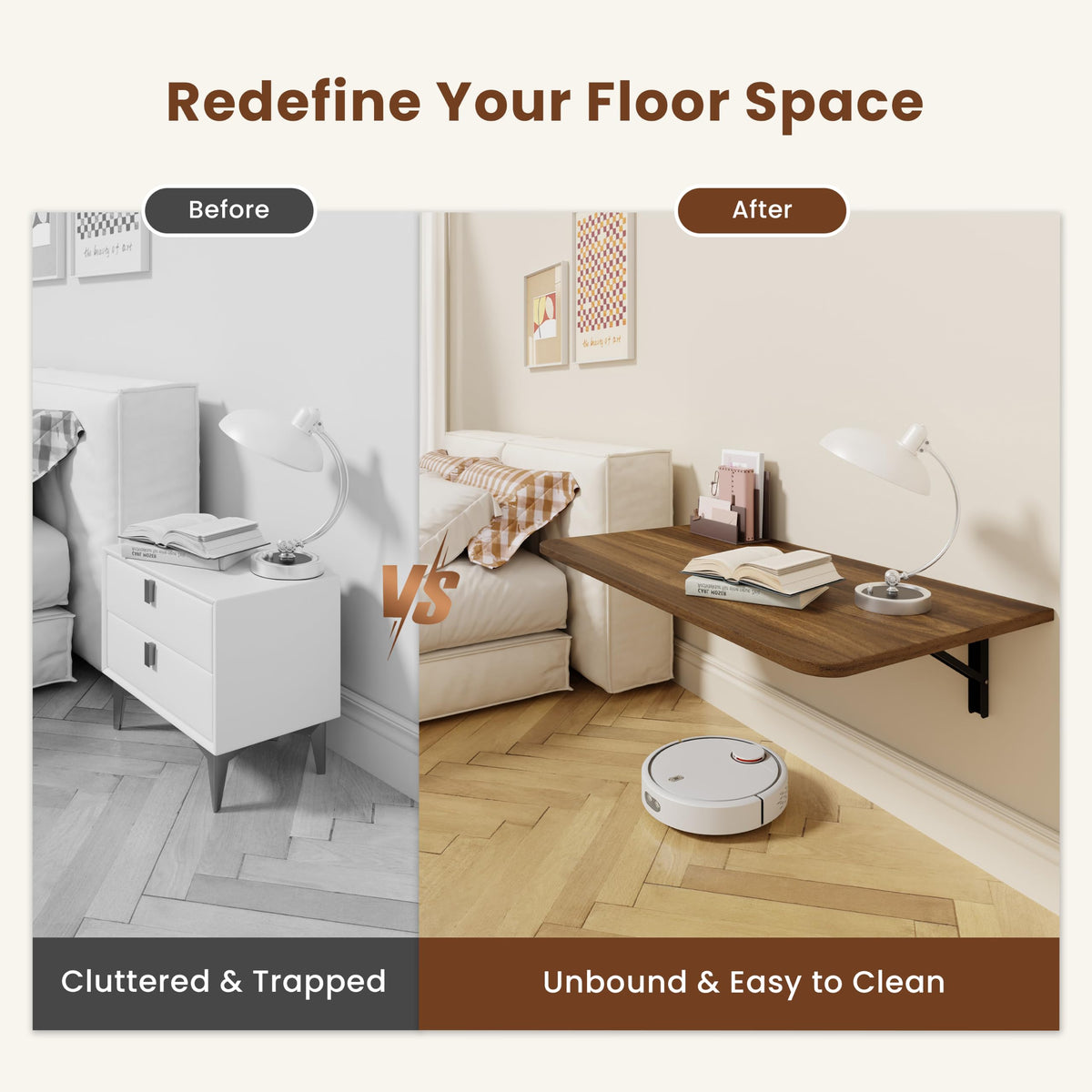 Dogsky Wall Mounted Folding Table 24x15.7 in - 100LB Capacity