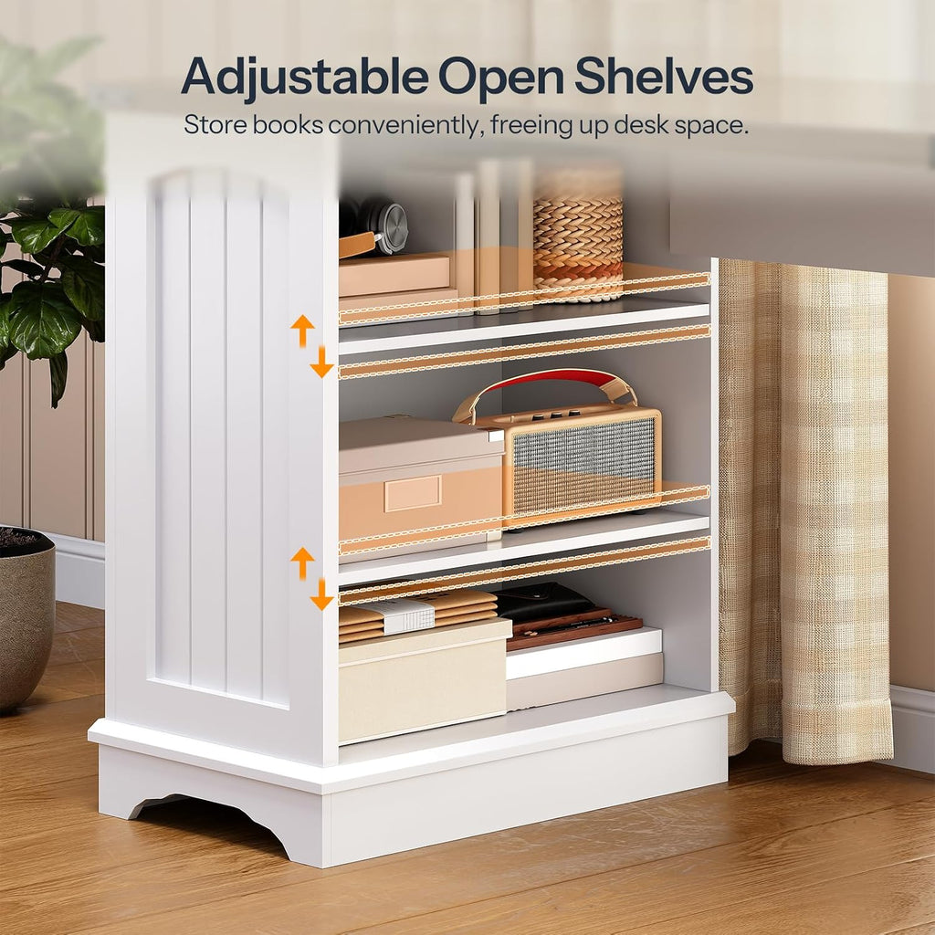 HOOBRO 59-Inch L-Shaped Student Desk with Storage
