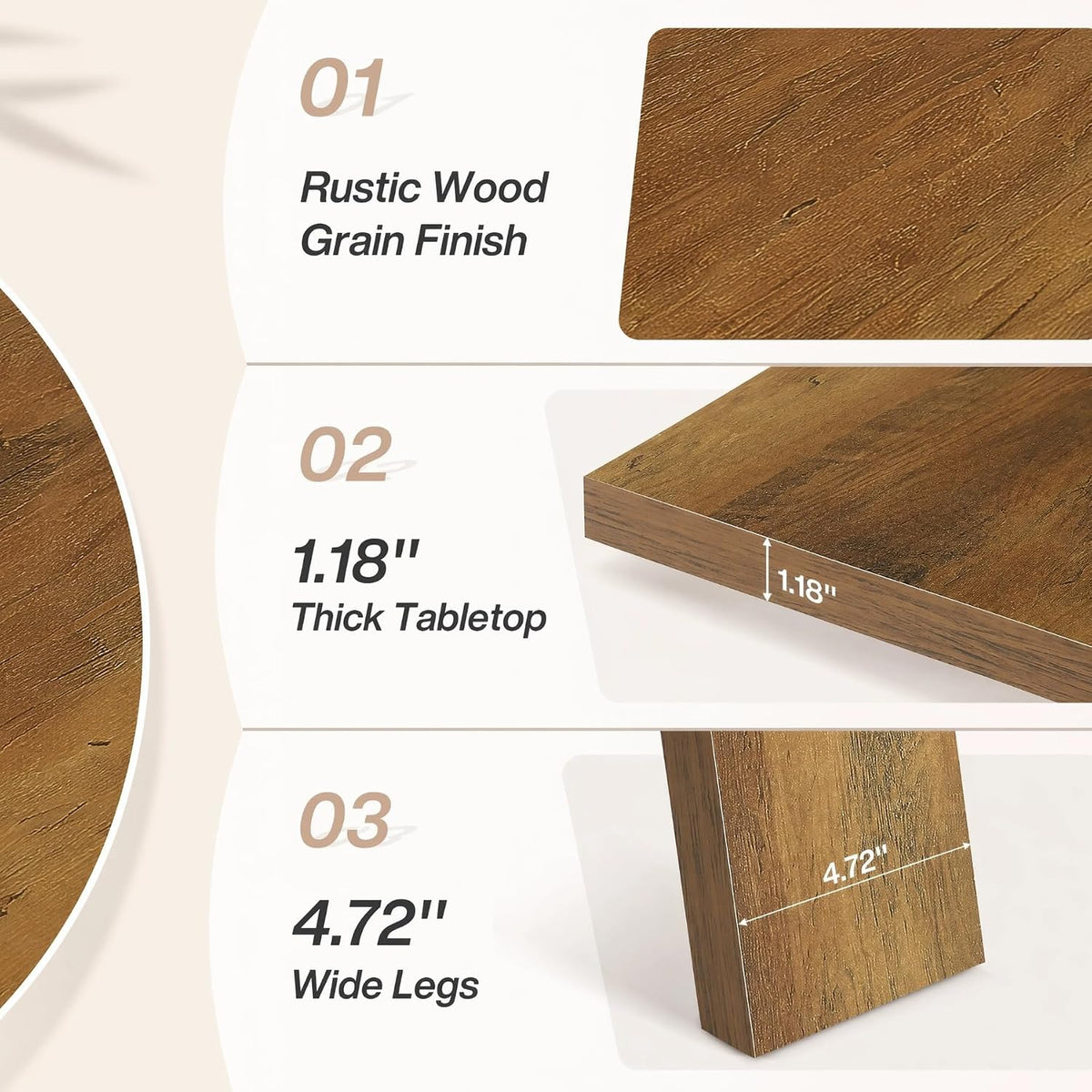 Tribesigns: 63" Farmhouse Executive Desk with A-Frame Legs (Brown)
