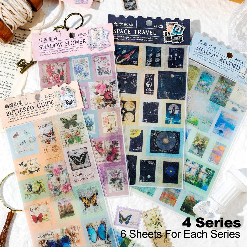60PCS Twilight Forest Washi Stickers, Mystical Woodland Scenes for Journals, Scrapbooking, DIY Crafts and Gift Wrapping