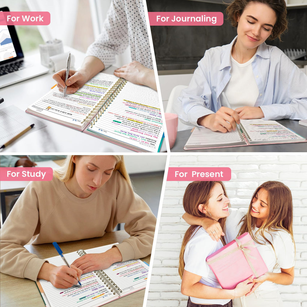 Taja Spiral Notebooks for Work 5 Subject Notebook with Removable Dividers