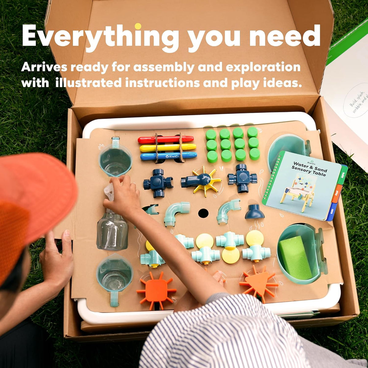 KiwiCo Water Activity Table for Toddlers - Wooden Sensory Play Ages 3+