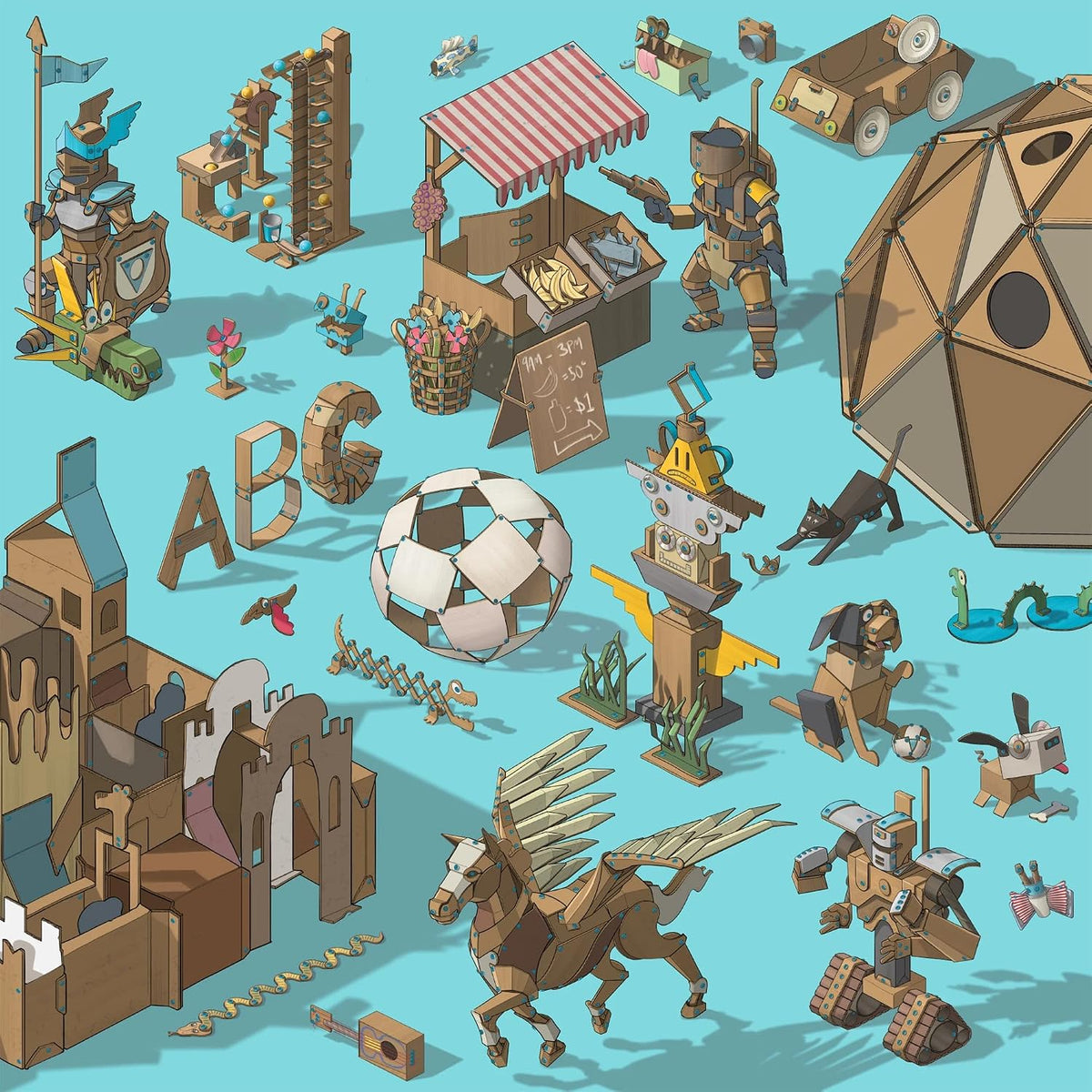 Makedo Invent Cardboard Construction Kit (Ages 5+, 360 Pieces)