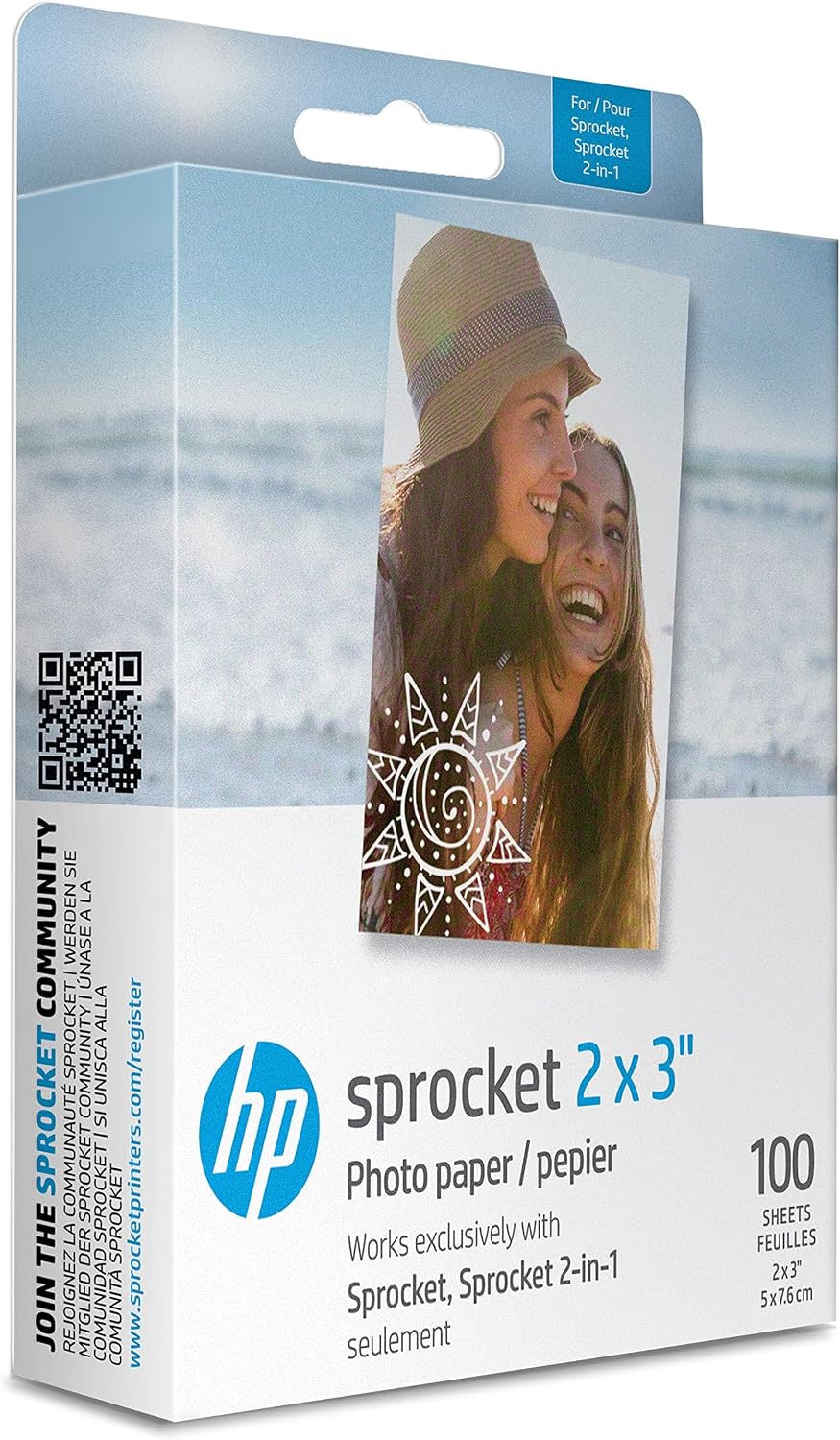 HP: Sprocket 2x3 Premium Zink Sticky-Back Photo Paper (100 Sheets)