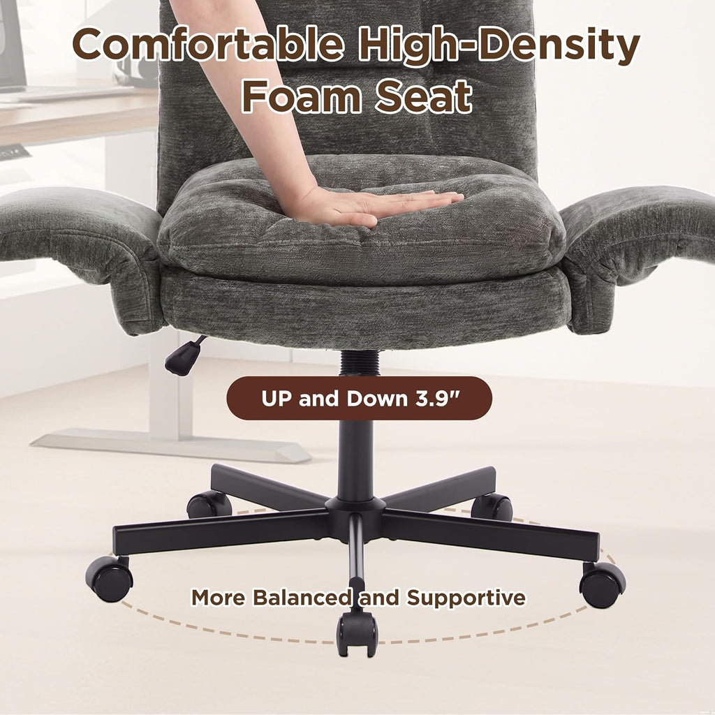 FiveWillowise Low-Back Cross-Legged Desk Chair (Multiple Colors)