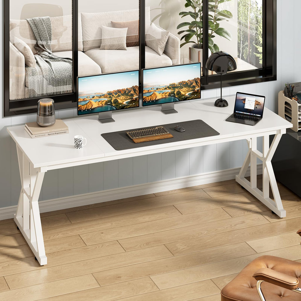 63" Large Computer Desk with Thickened Frame for Home Office, Living Room