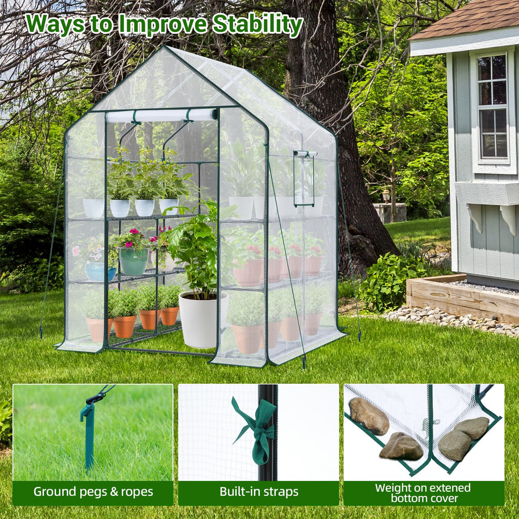 Ohuhu Plastic Greenhouse with 3–4 Tiers, Up to 22.56 Sq Ft