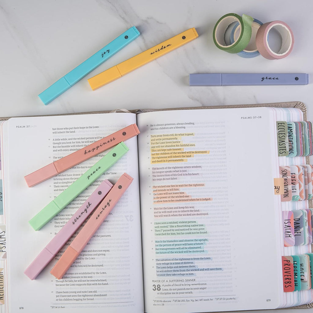 DIVERSEBEE Bible Highlighters with Soft Chisel Tip, No Bleed (Pastel)