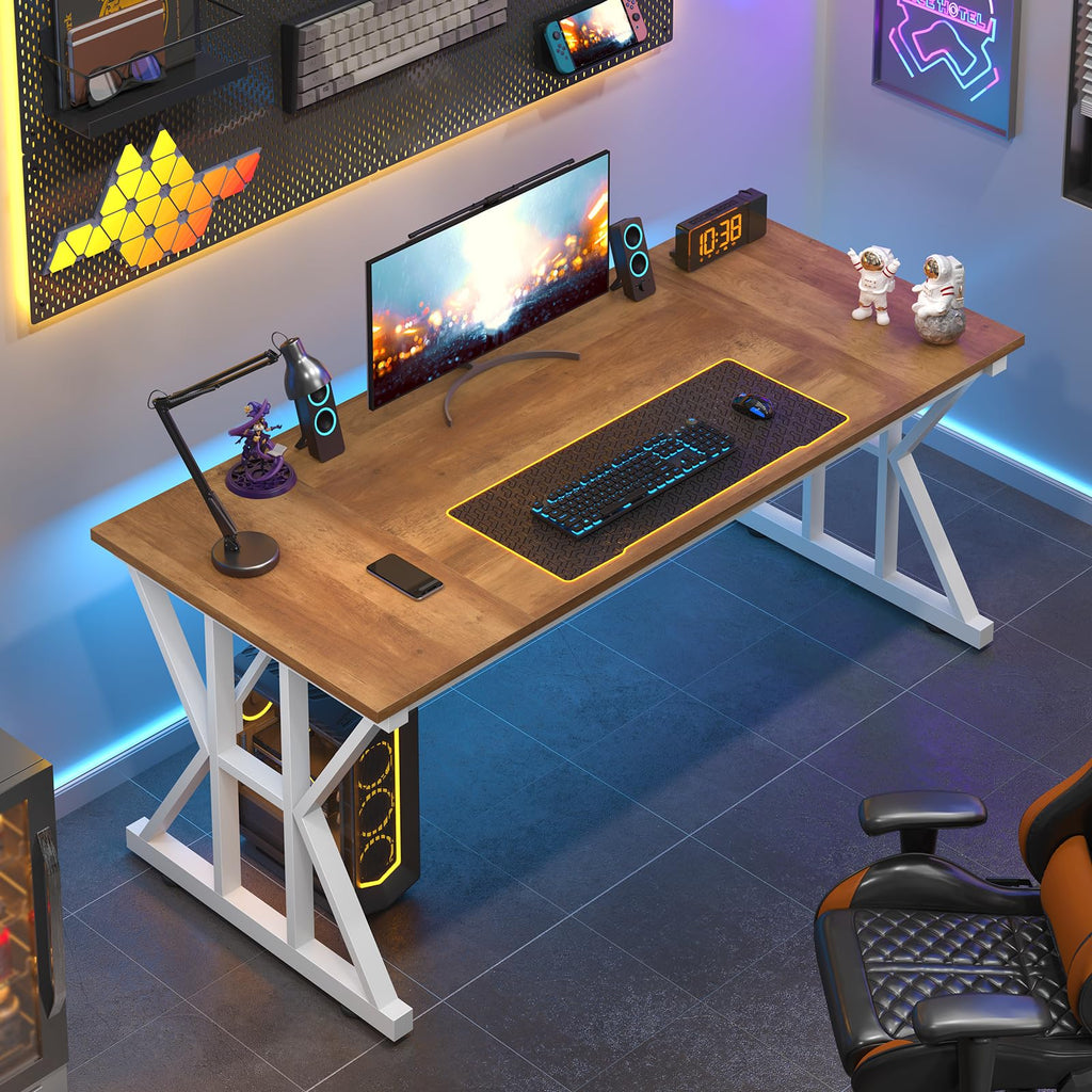 63" Large Computer Desk with Thickened Frame for Home Office, Living Room