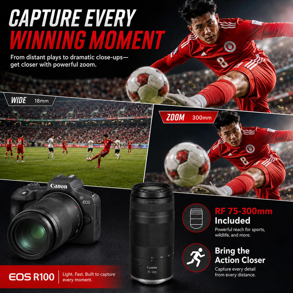 Canon EOS R100 Mirrorless Camera Body with RF-S 18-45mm F4.5-6.3 is STM Lens 6052C012 Bundle with Deco Gear Photography Bag + Microphone + Monopod + Software & Accessories Kit