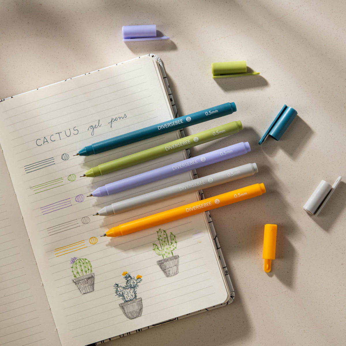 DIVERSEBEE Black Gel Ink Pens, 0.5 mm Gel Pens Fine Point