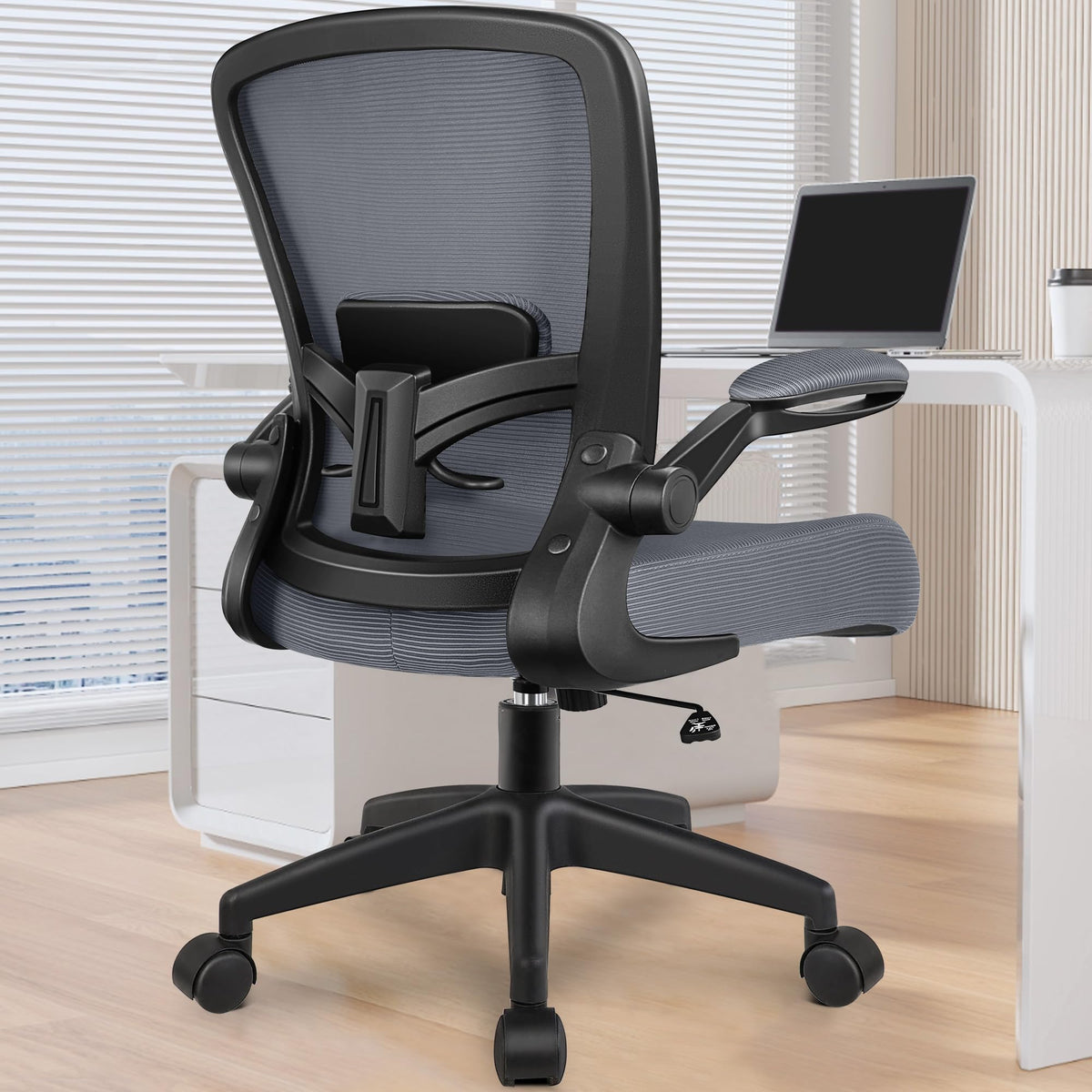 FelixKing FK918-W Adjustable Mesh Study Chair with Flip-Up Arms