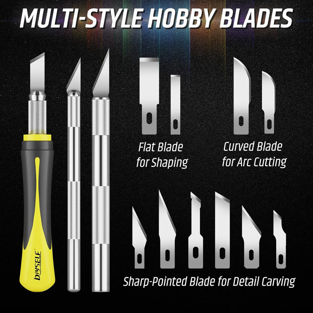 DIYSELF 16-Piece Precision Craft Knife & Hobby Knife Kit with Magnetic Storage Case