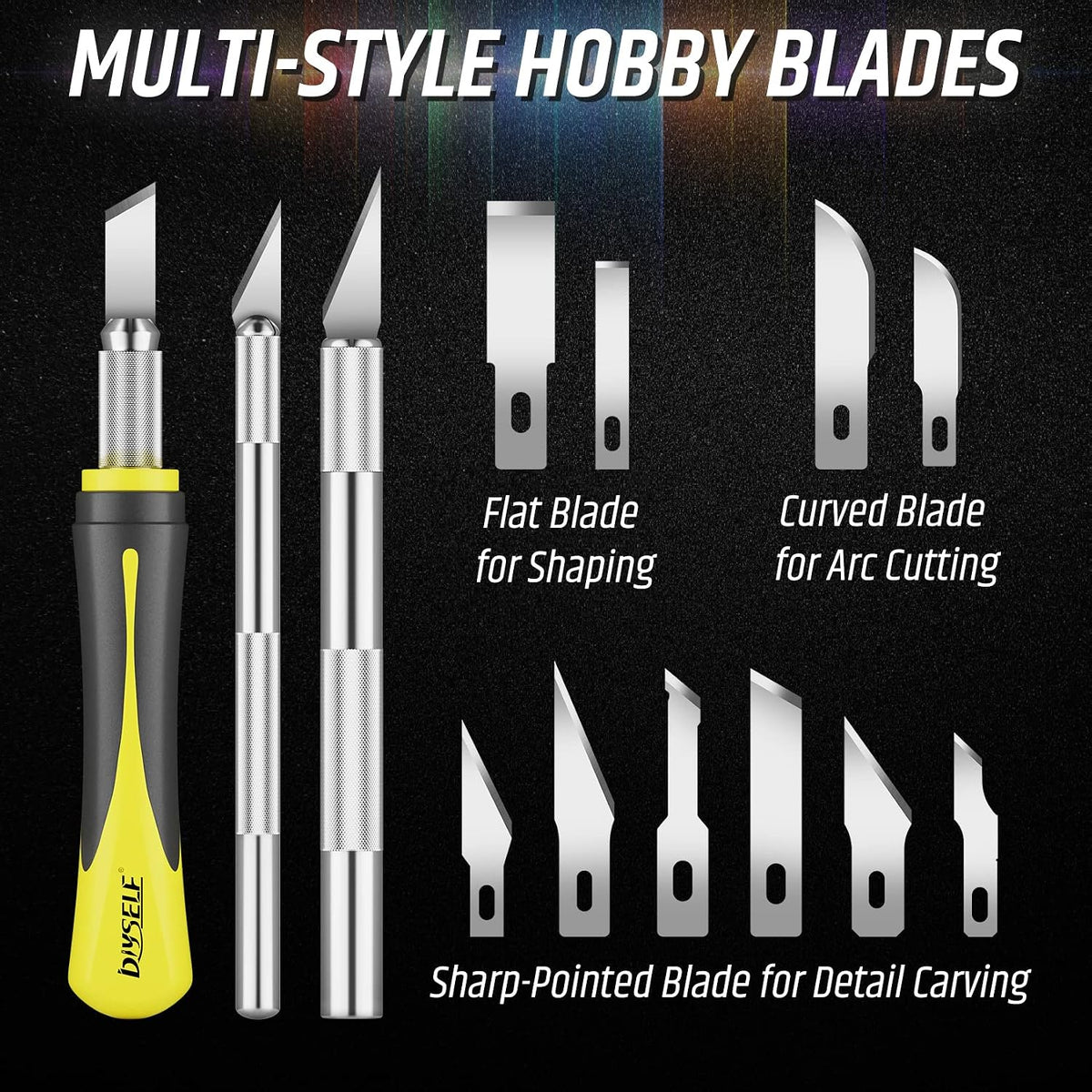 DIYSELF 16-Piece Precision Craft Knife & Hobby Knife Kit with Magnetic Storage Case