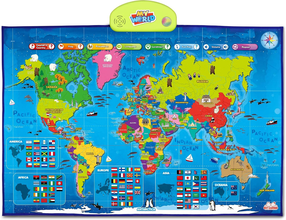 BEST LEARNING i-Poster My World - Interactive Talking World Map for Kids