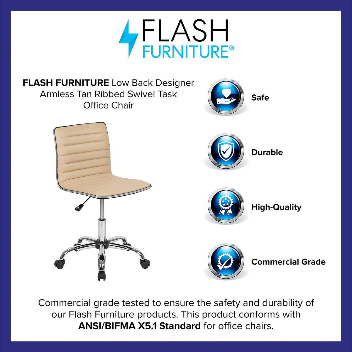 Flash Furniture Swivel Office Chair, Black