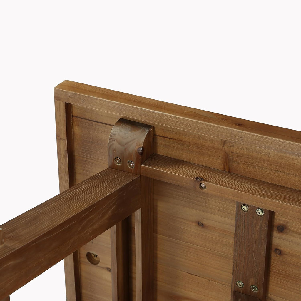 LITTLE TREE 70.87-Inch Solid Wood Student Desk, Rustic Brown