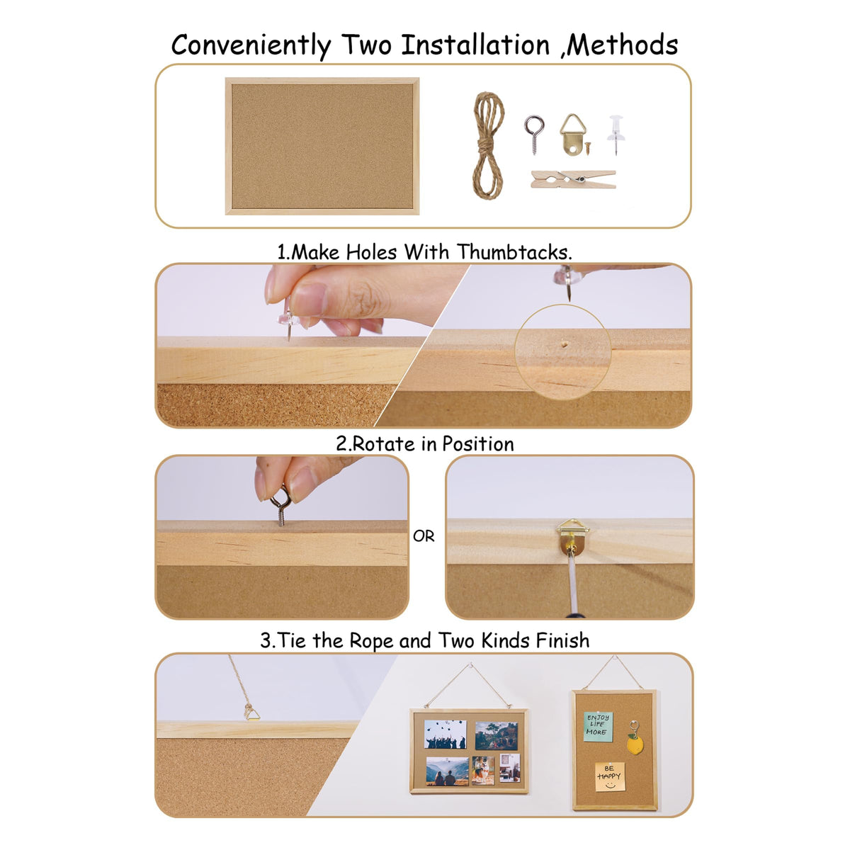 DAHAPYBOO Framed Cork Bulletin Board