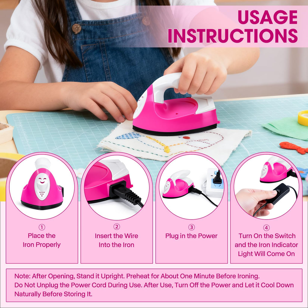 Mini Heat Press Portable Craft Iron For Fuse Beads, Black