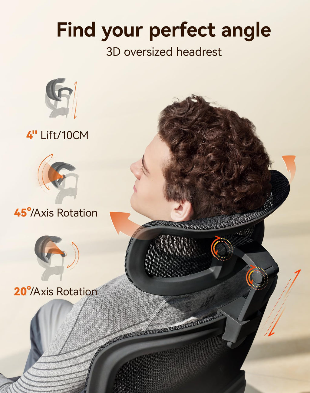 SIHOO M18 Ergonomic Office Chair, Mesh Back Desk Chair with Headrest