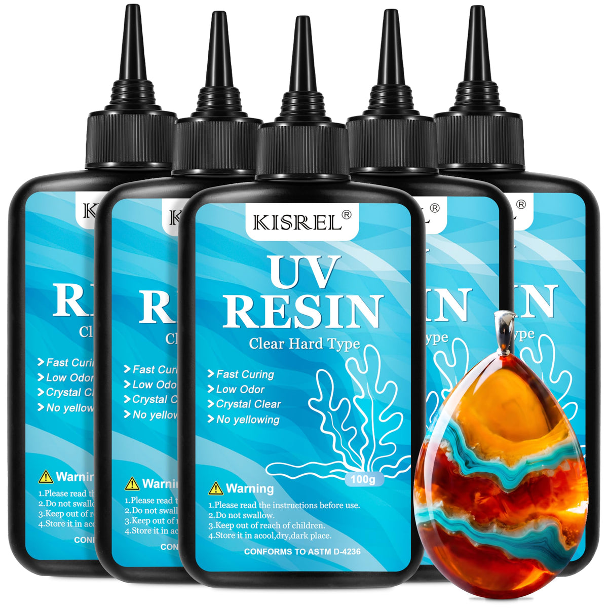 KISREL 400g UV Resin Kit with Light and Molds, Crystal Clear Resin Kit