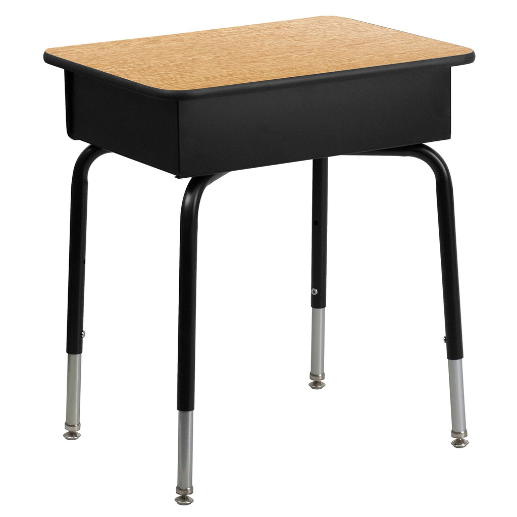 EMMA + OLIVER Adjustable Student Desk with Book Box