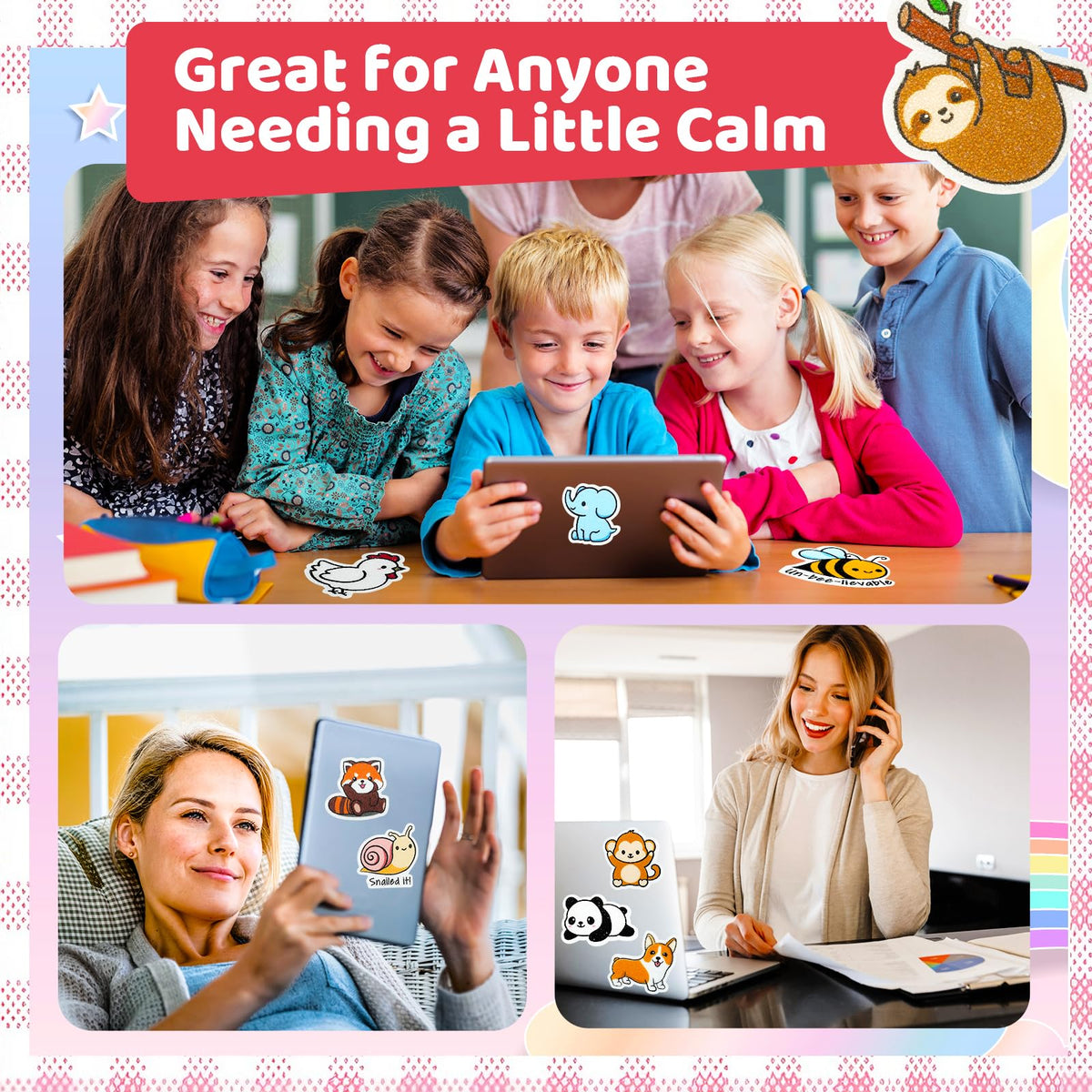 36 PCS Calm Strips for Anxiety Sensory Stickers - Fidget Stickers with Rough Texture - Adhesive Tactile Sensory Strips Anxiety Relief Items for Students, Adults