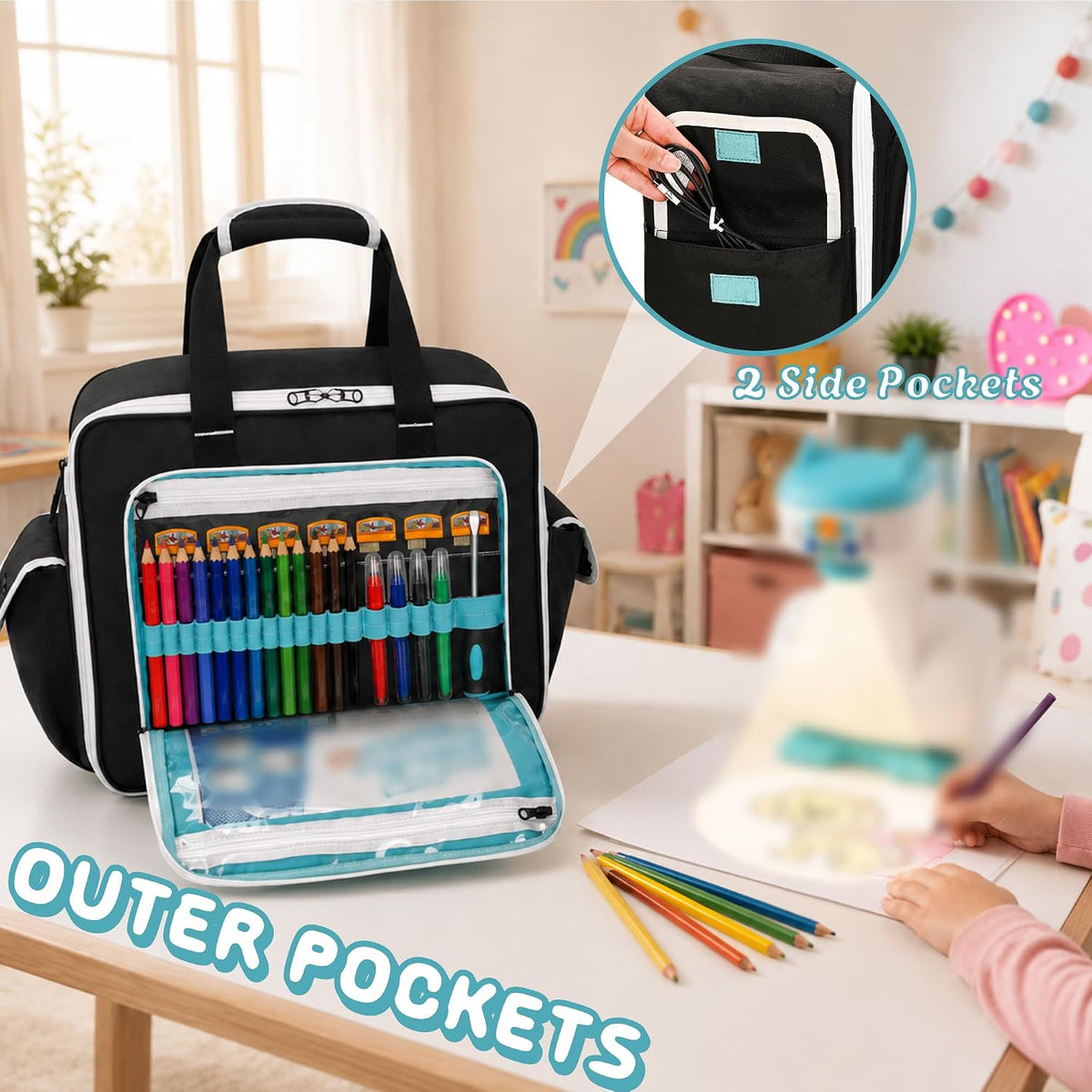 Carrying Case for Flycatcher smART Sketcher 2.0 Projector, Black