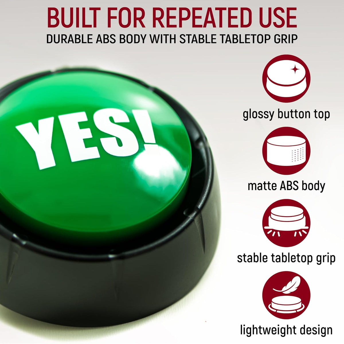Yes No Maybe Sorry Sound Buttons, Set of 4 Talking Answer Buzzers