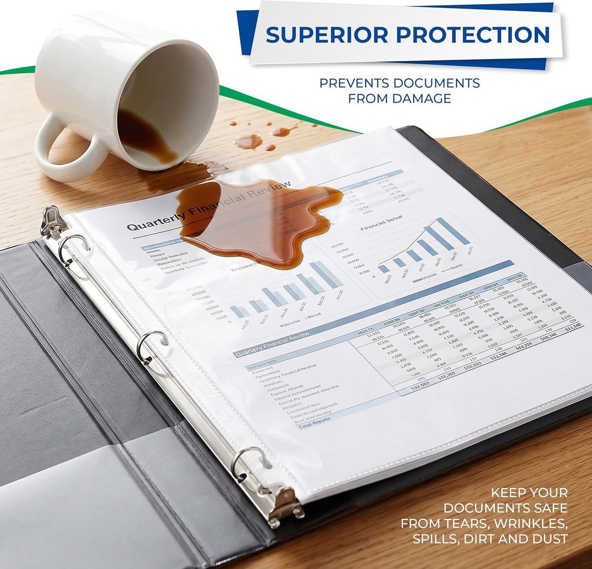 Samsill 200 Pack Heavy Duty Sheet Protectors, Non-Glare, 8.5x11 Inch Page Protectors for 3 Ring Binder, Letter Size Protectors, Reinforced Holes, Non-Glare Protector, Top Loading, Acid Free