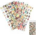 347PCS Vintage Stickers, 6 Sheet Scrapbook Stickers Graffiti, Cute Vintage Letters Numbers Self Adhesive Decals Scrapbooking Supplies for Diary DIY Art Album Paper Crafts (347PCS)