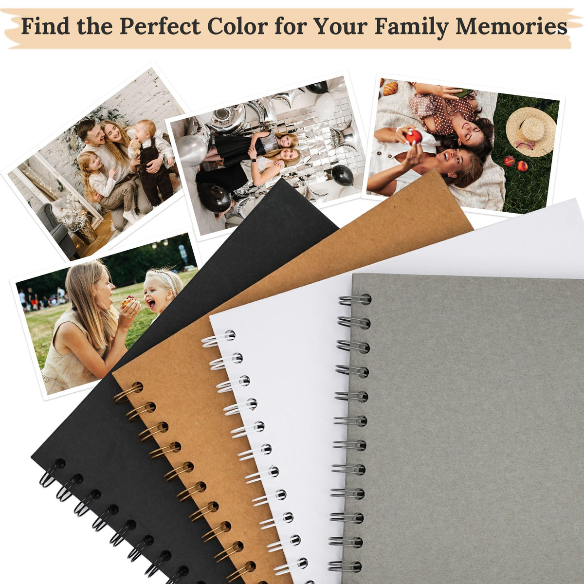 Polaroid Scrapbook Photo Album 7"x7" 20 Sheets 40 Pages Kraft Paper Khaki