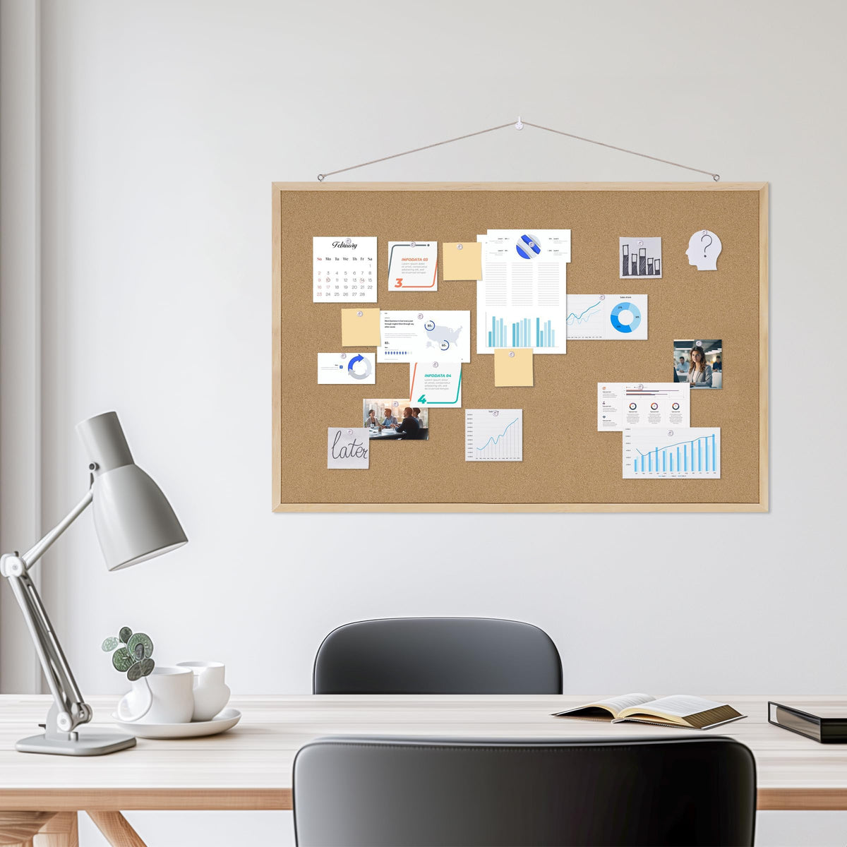 DAHAPYBOO Framed Cork Bulletin Board