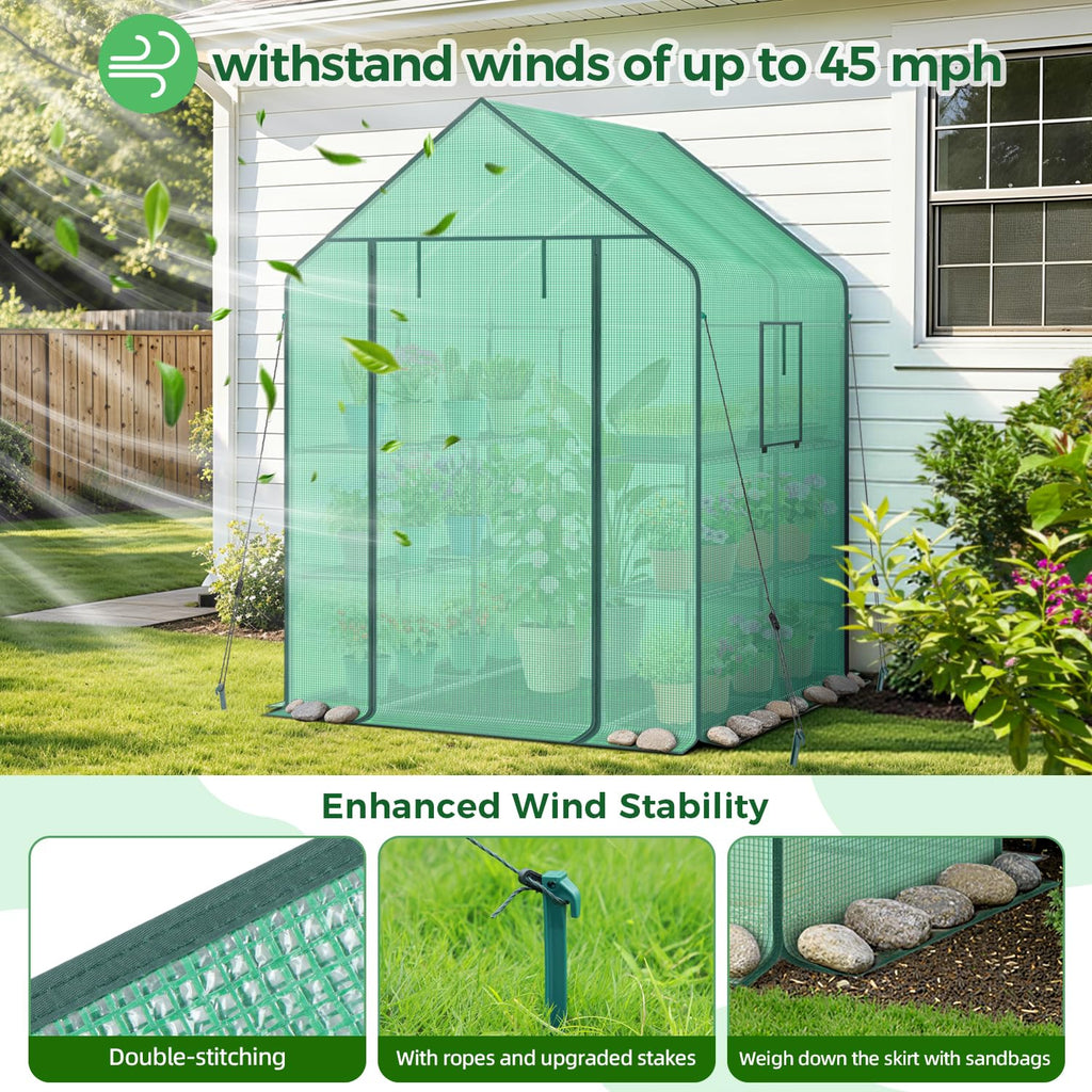 Ohuhu Plastic Greenhouse with 3–4 Tiers, Up to 22.56 Sq Ft