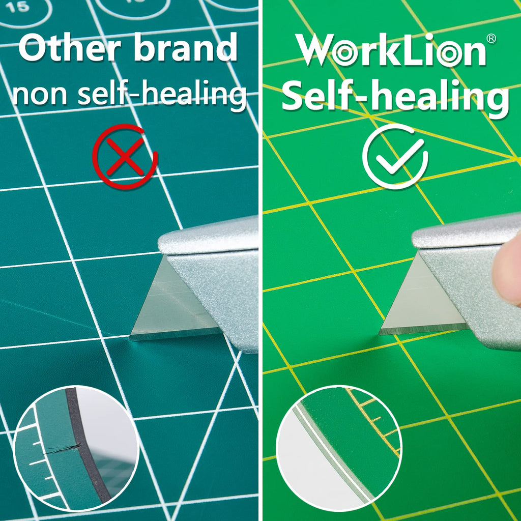 WORKLION 12" x 18" Art Self Healing PVC Cutting Mat, Double Sided, Gridded Rotary Cutting Board for Craft, Fabric, Quilting, Sewing, Scrapbooking Project……
