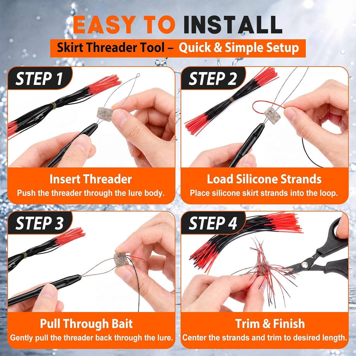 Thiccywoov Silicone Skirt Legs Fly Tying Material with Threader Tools