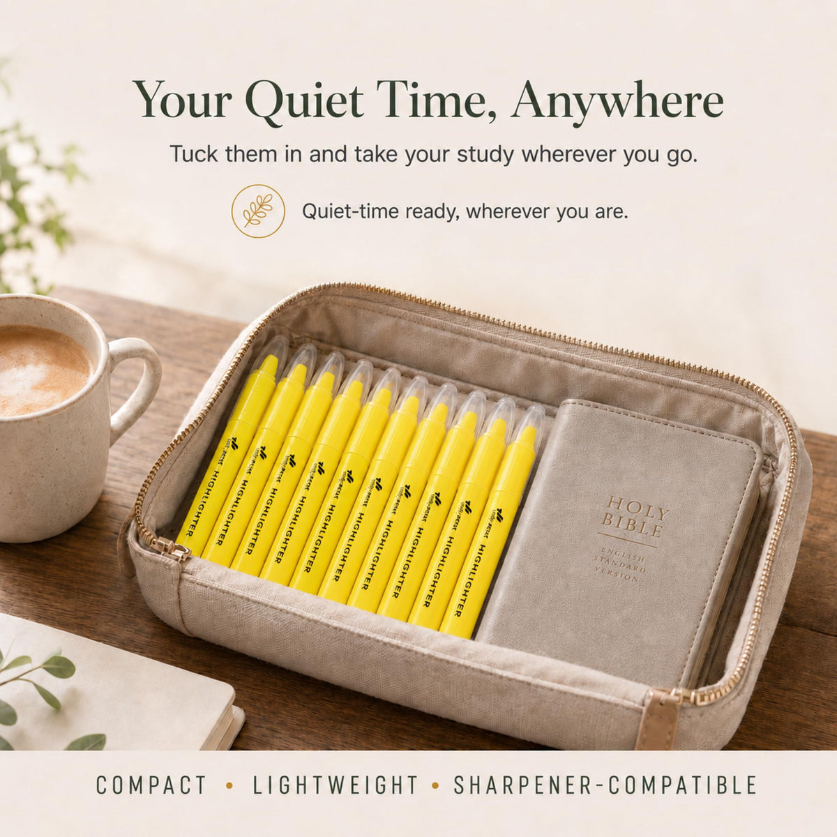 10 Pack Bible Safe Highlighters - Pastel Color, Wax Highlighters