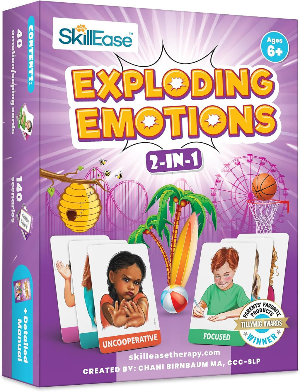 SkillEase Exploding Emotions Flashcards and Game: 2 in 1, Hilarious Family Fun, Social Emotional Learning, Feeling Cards for Kids, Teaches Social Skills, Autism
