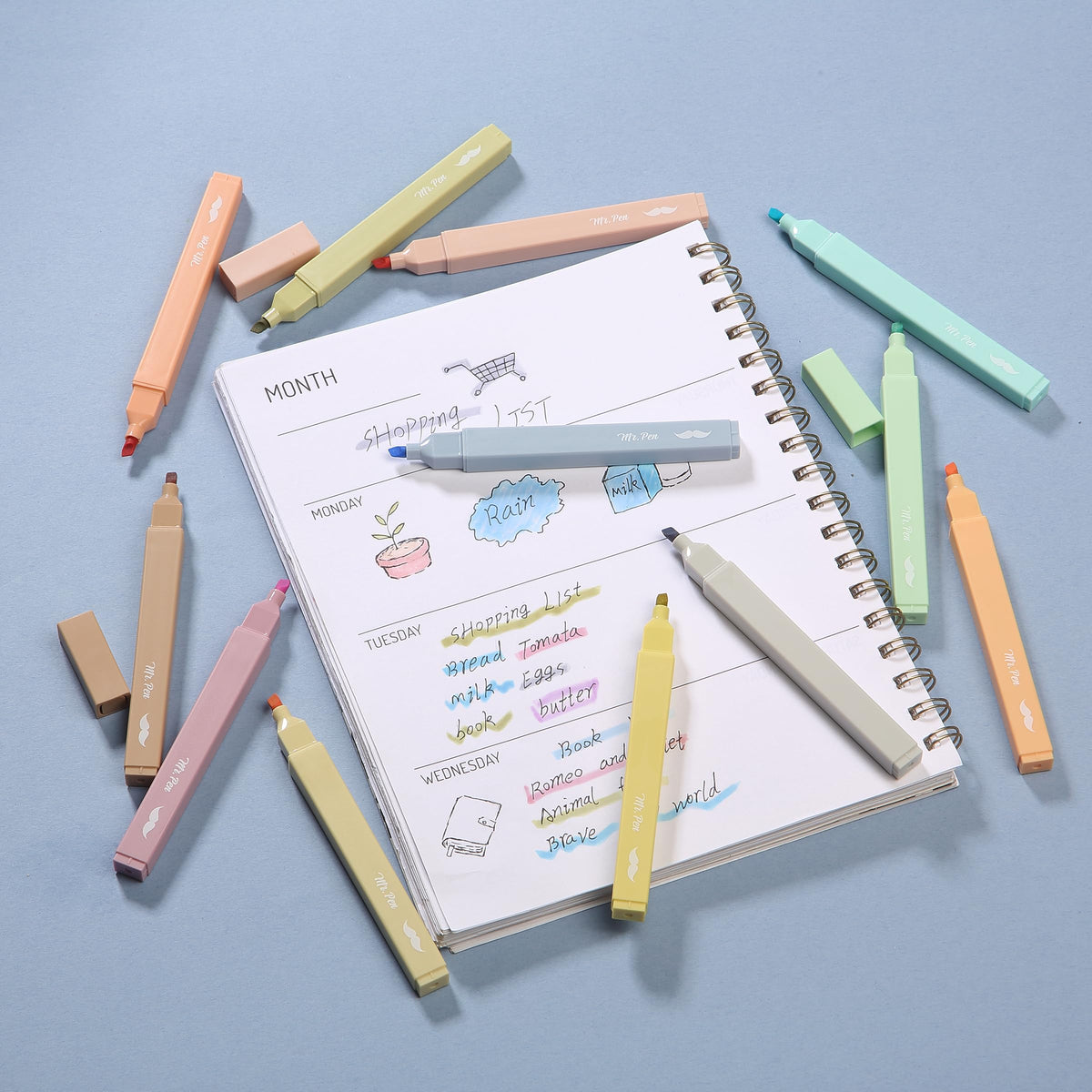 Mr. Pen- Aesthetic Bible Highlighters No Bleed Through Assorted Color
