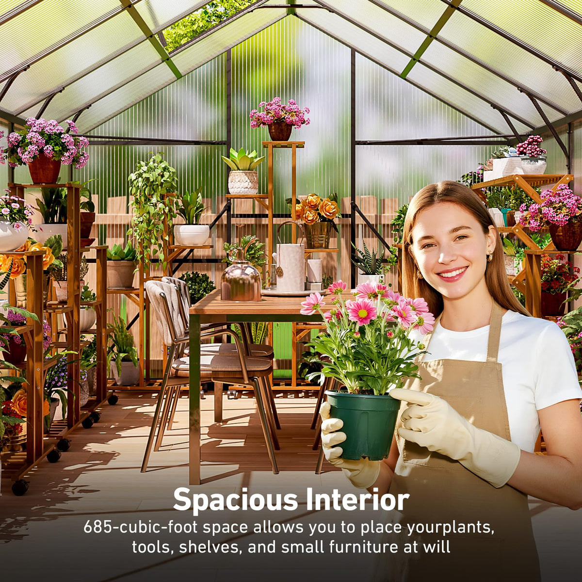 Windproof Tunnel Greenhouse with Thermometer (Multiple Sizes)