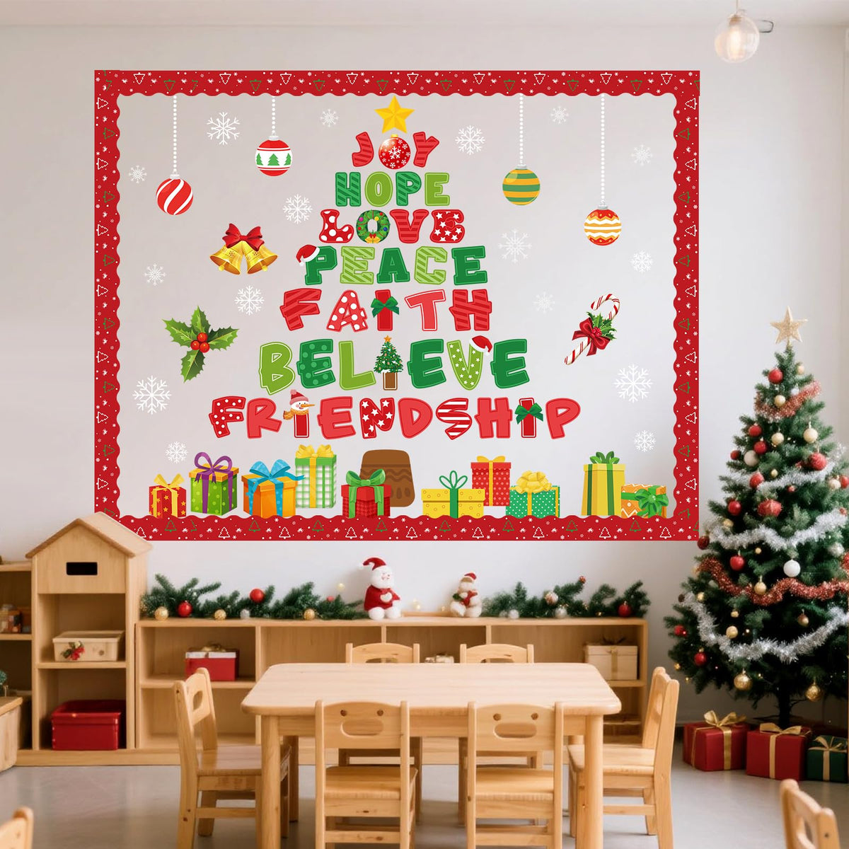 Funrous 71 Pcs Winter Bulletin Board Set Holidays Around The World
