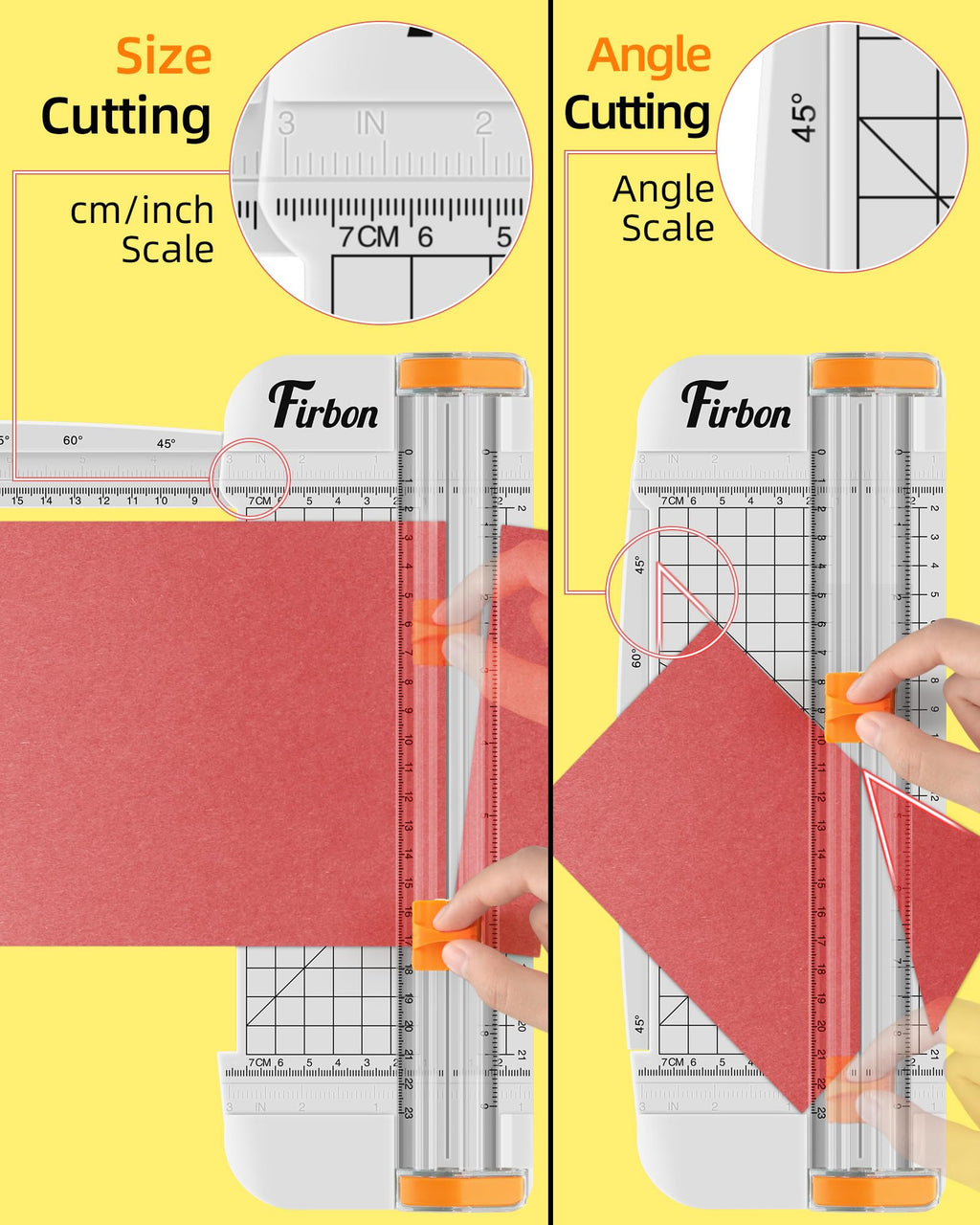 Firbon A5 Paper Cutter, Small Straight Paper Trimmer with Side Ruler